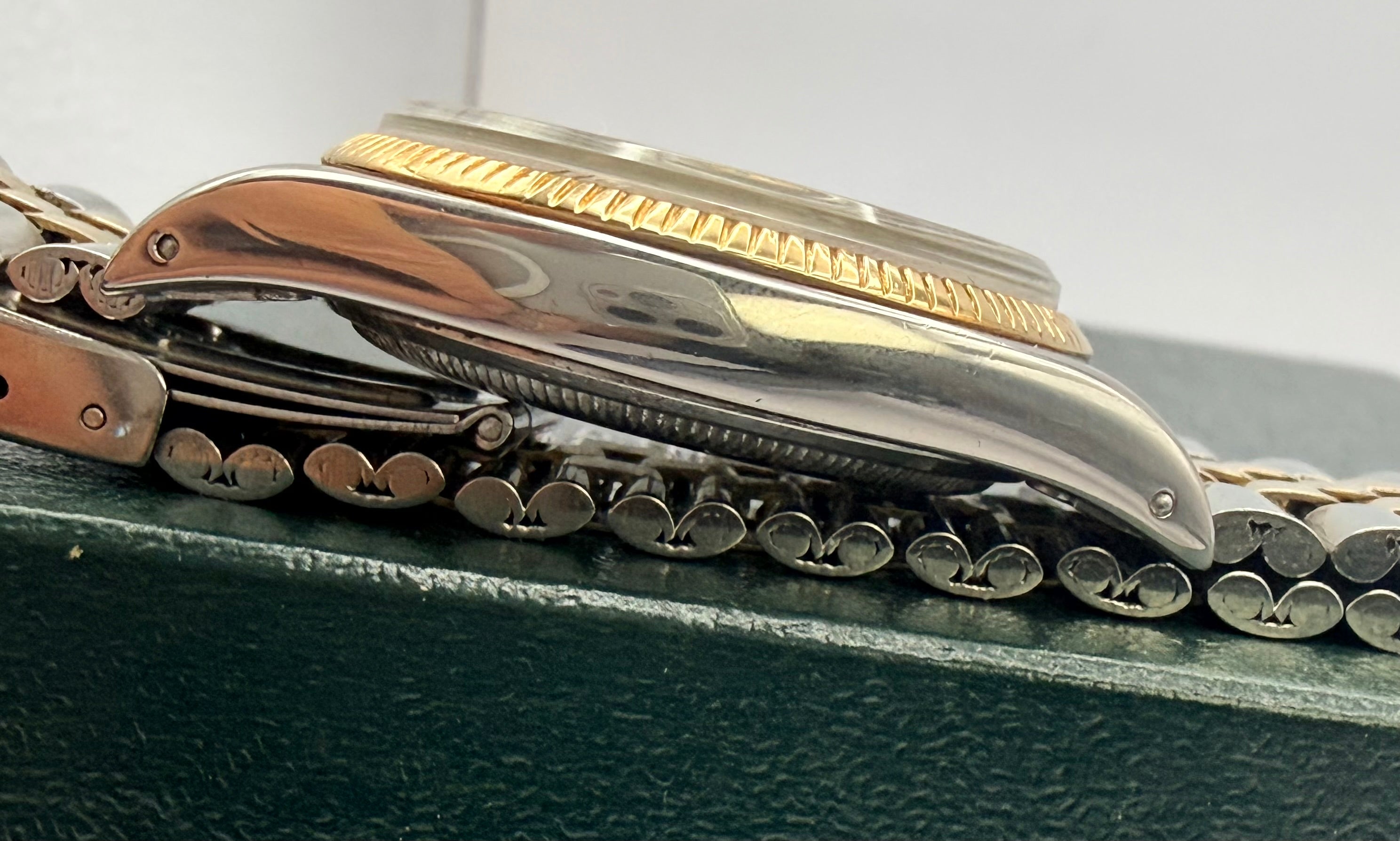 Rolex Datejust 6605 36mm Two Tone Roulette Date Jubilee Box & Card