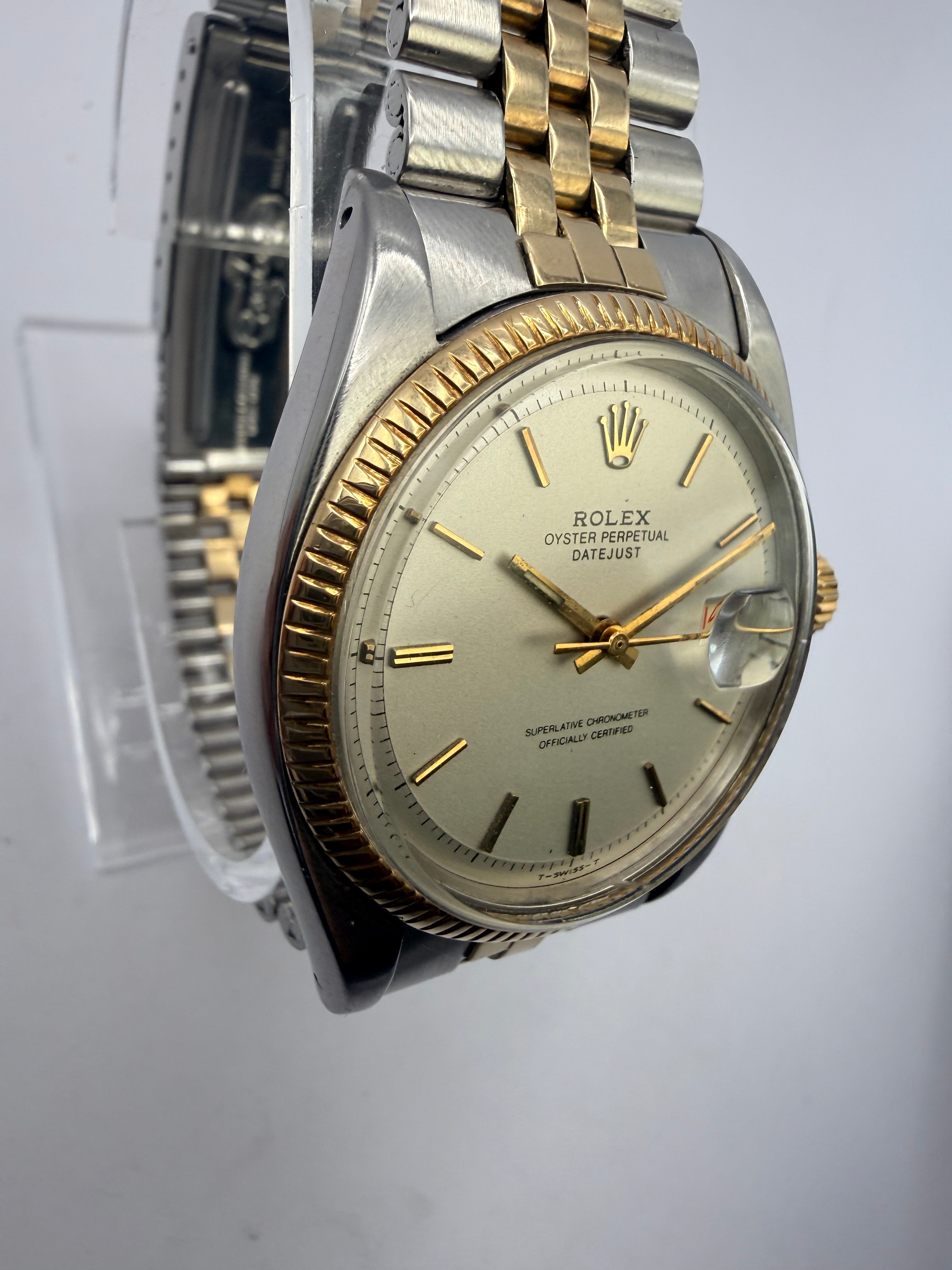 Rolex Datejust 6605 36mm Two Tone Roulette Date Jubilee Box & Card