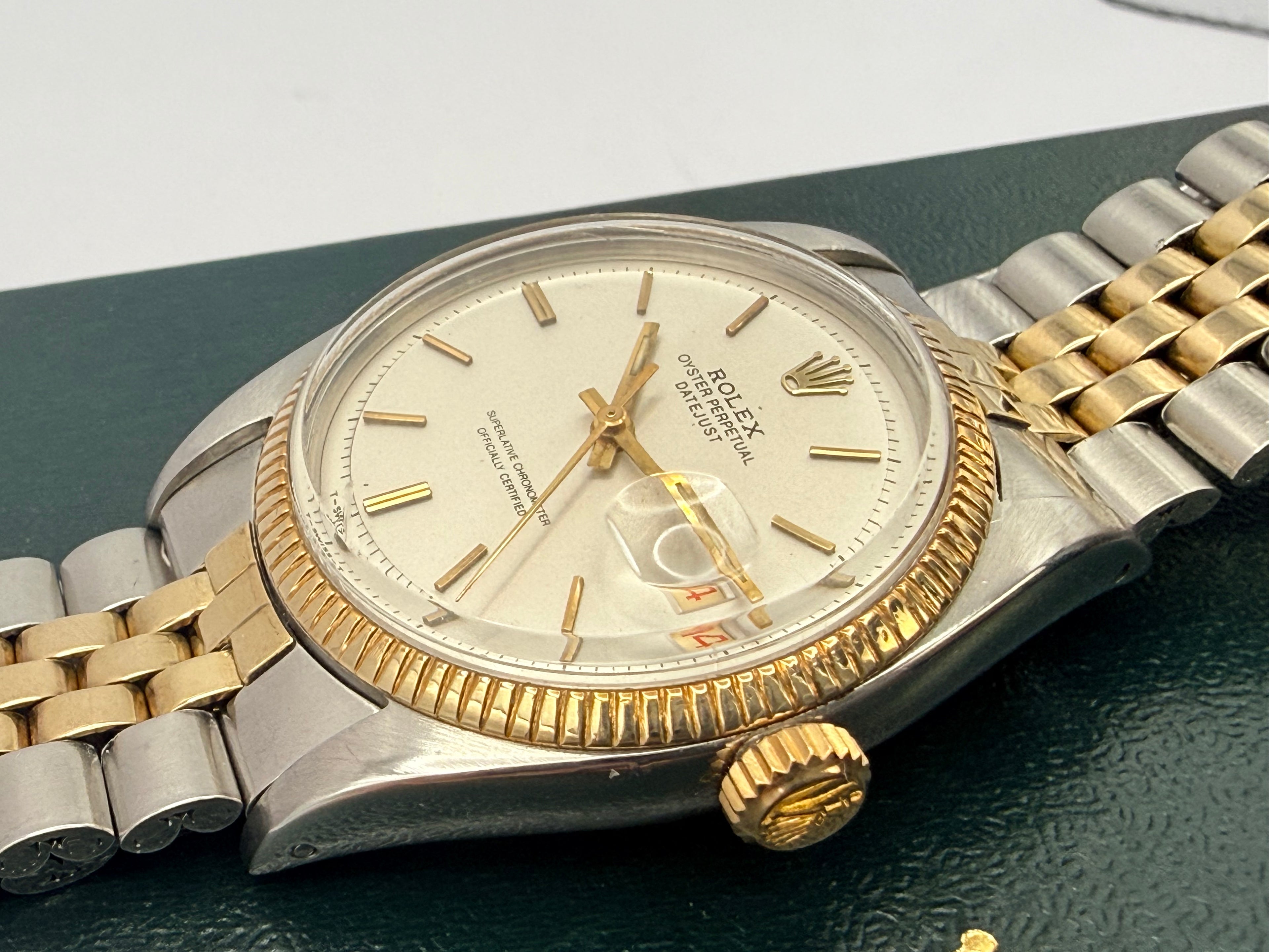 Rolex Datejust 6605 36mm Two Tone Roulette Date Jubilee Box & Card