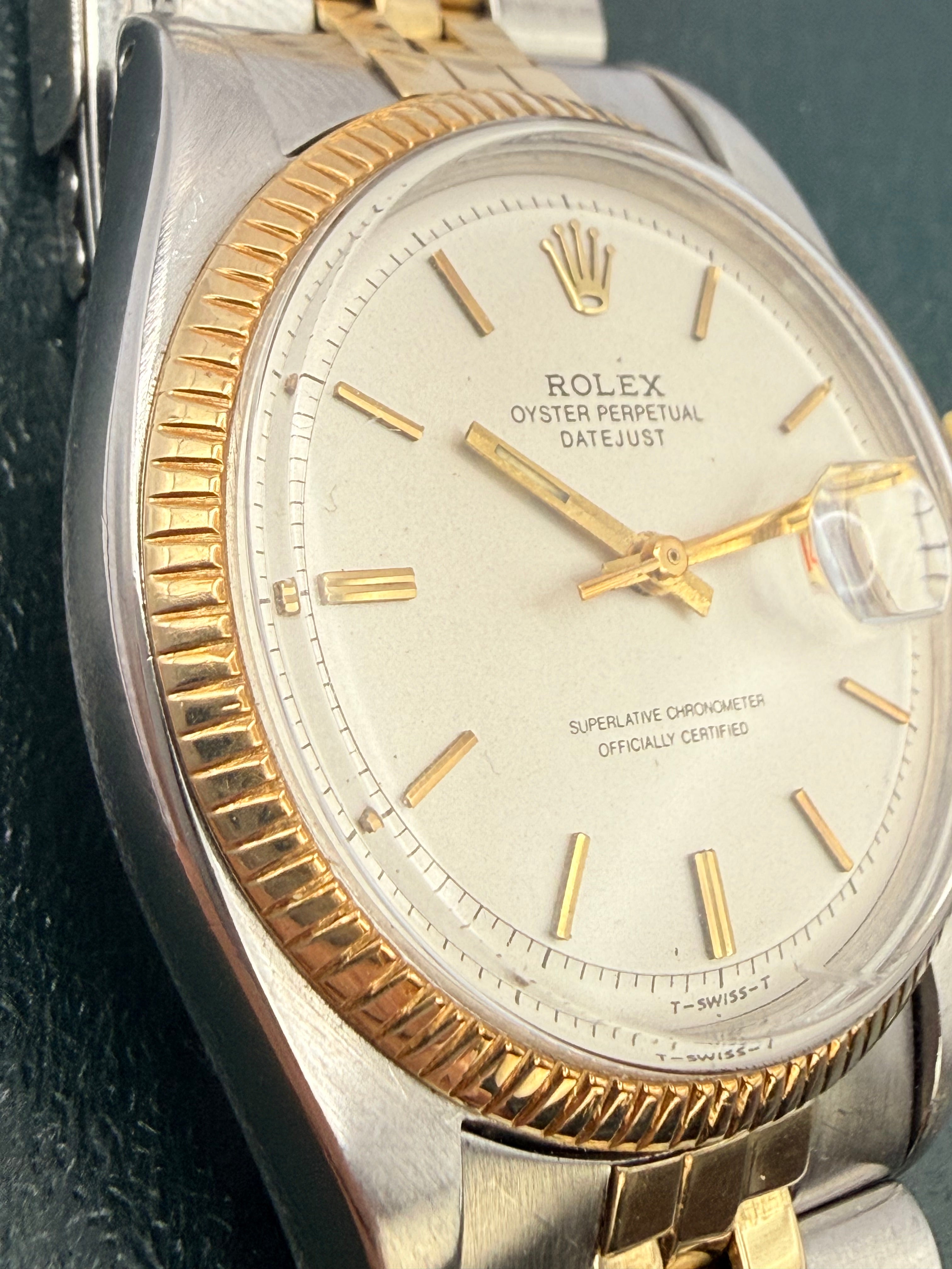 Rolex Datejust 6605 36mm Two Tone Roulette Date Jubilee Box & Card