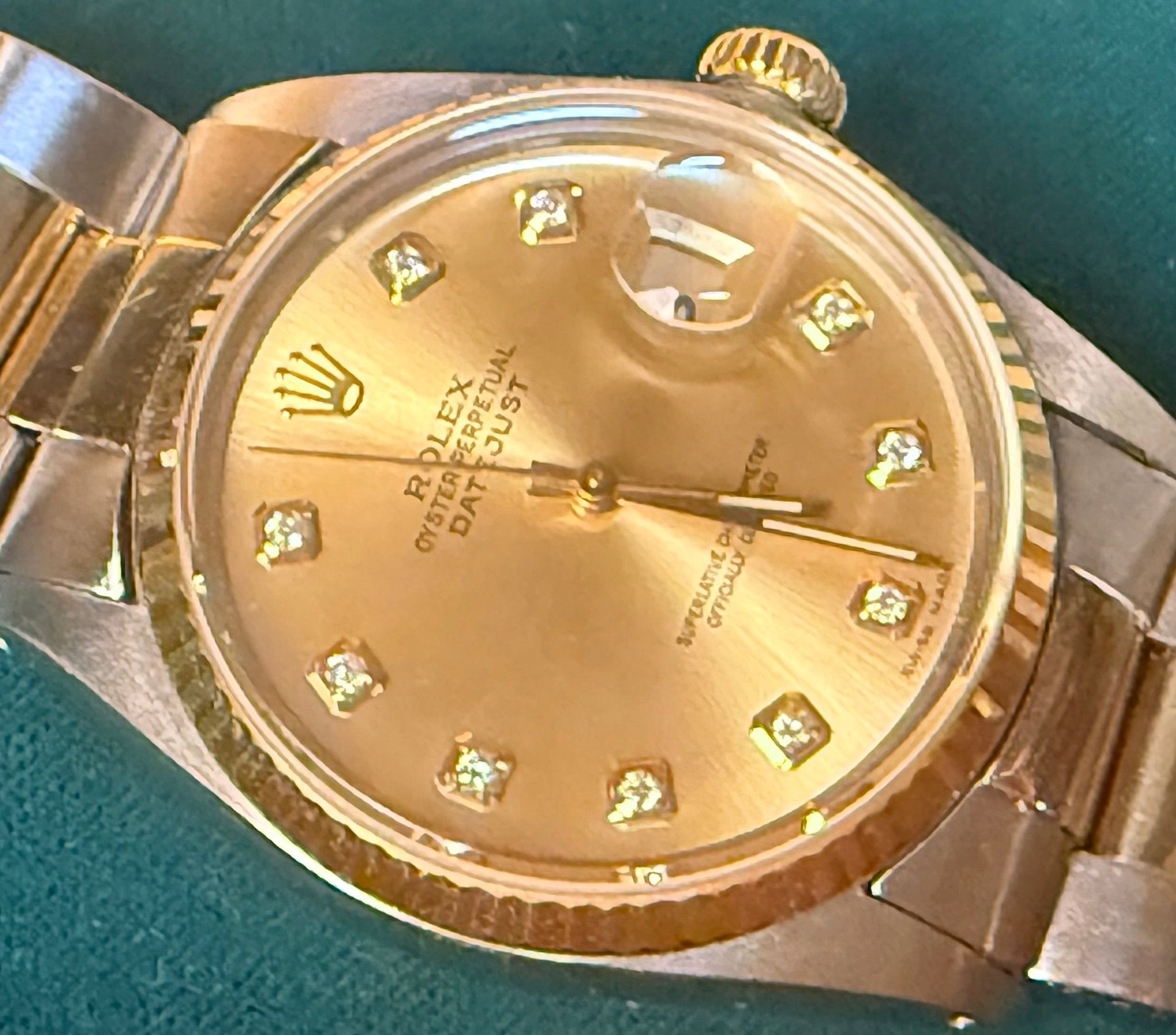 Rolex Datejust 16013 Champagne Diamond Dial Two-Tone Full Set - Coyle Fine Jewelry & Timepieces