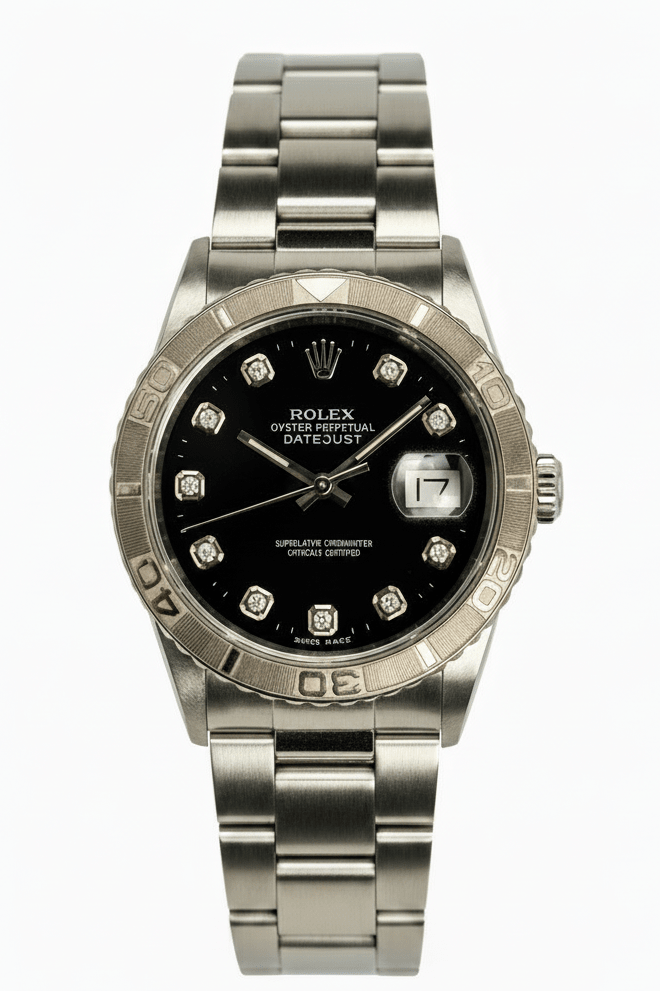 Rolex Datejust Thunderbird 16264 Black Dial Serviced Mens Watch Box Papers - Coyle Fine Jewelry & Timepieces