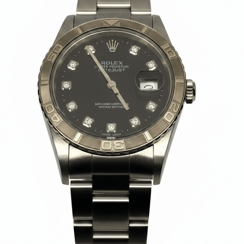 Rolex Datejust Thunderbird 16264 Black Dial Serviced Mens Watch Box Papers - Coyle Fine Jewelry & Timepieces