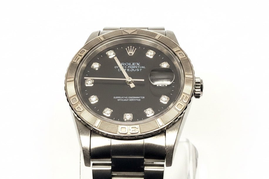 Rolex Datejust Thunderbird 16264 Black Dial Serviced Mens Watch Box Papers - Coyle Fine Jewelry & Timepieces