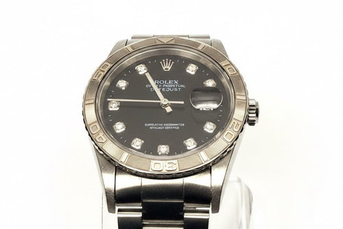 Rolex Datejust Thunderbird 16264 Black Dial Serviced Mens Watch Box Papers - Coyle Fine Jewelry & Timepieces