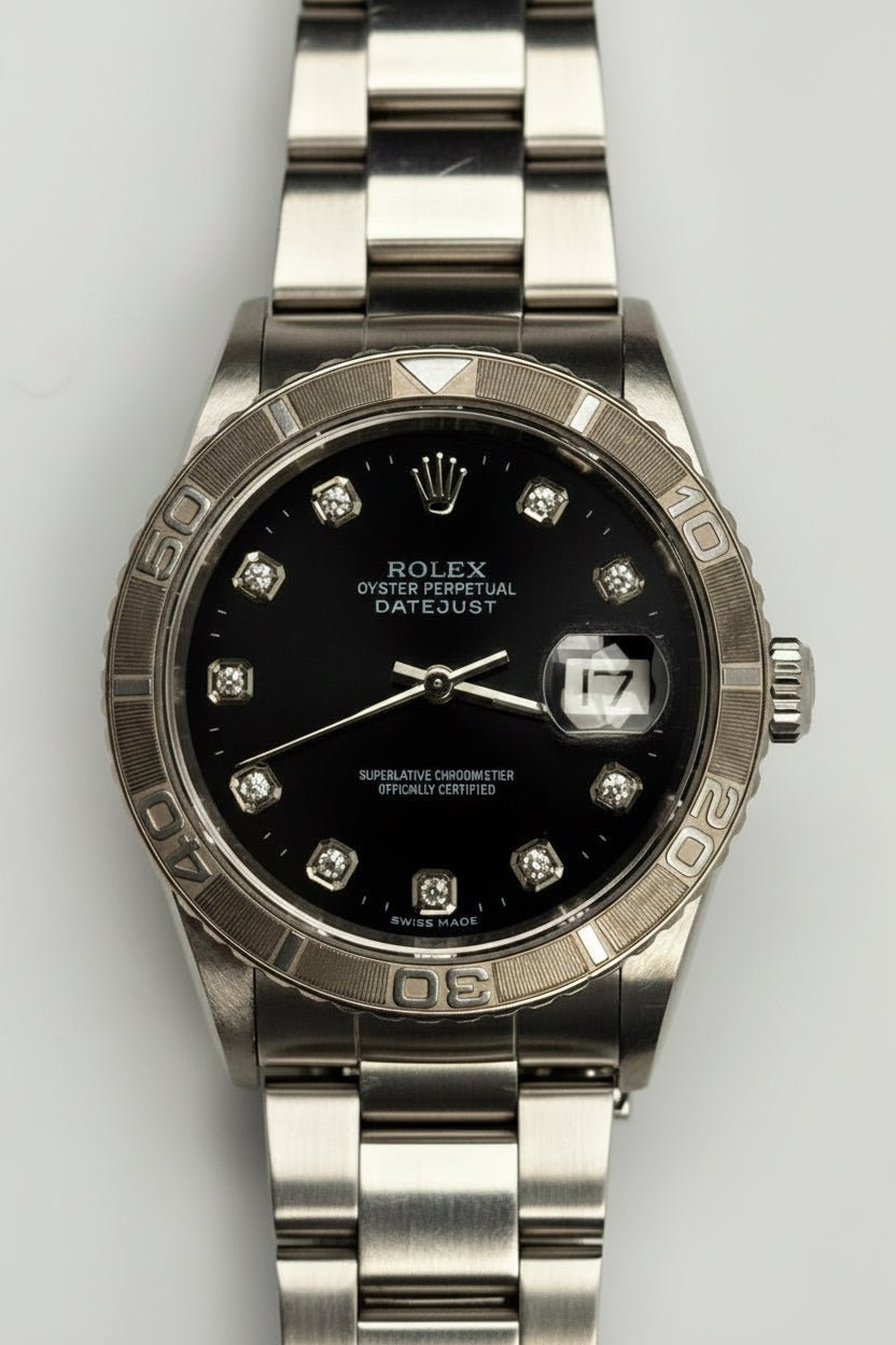 Rolex Datejust Thunderbird 16264 Black Dial Serviced Mens Watch Box Papers - Coyle Fine Jewelry & Timepieces