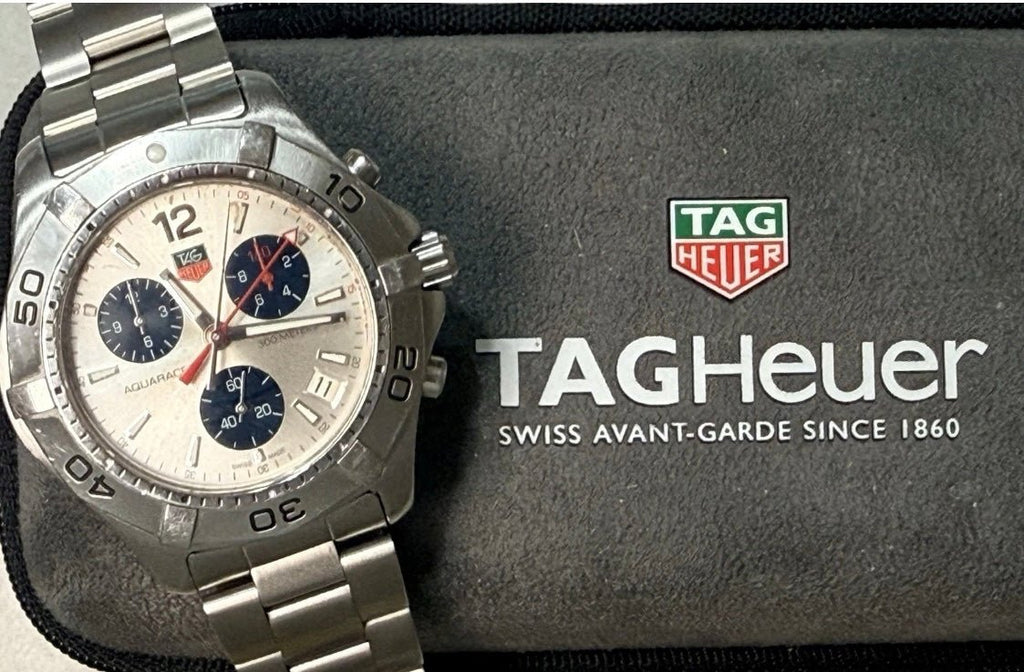 TAG Heuer Aquaracer Chronograph CAF1111 Silver Dial Quartz 41mm Men’s Watch - Coyle Fine Jewelry & Timepieces