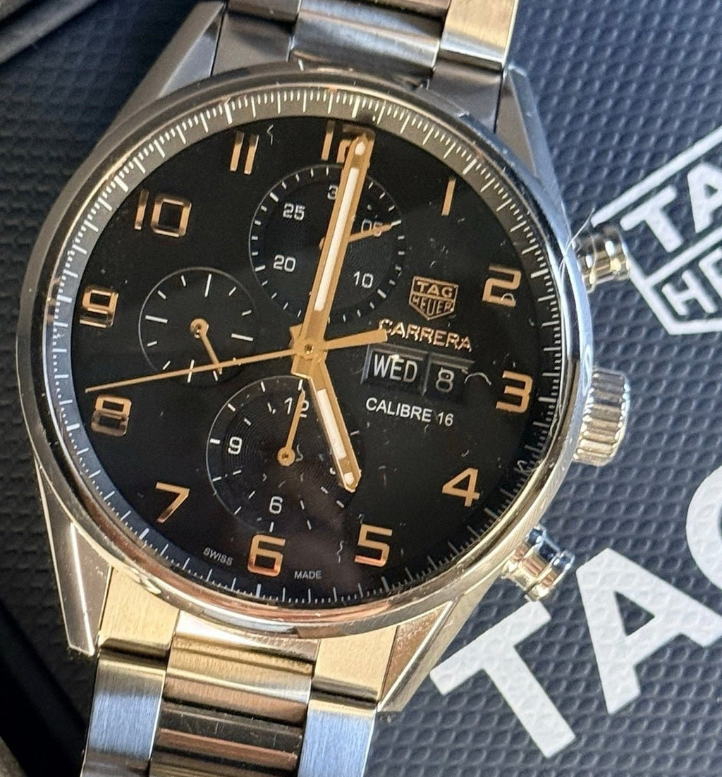 TAG Heuer Carrera Calibre 16 Day Date Chronograph CV2A1AB Full Set 43mm - Coyle Fine Jewelry & Timepieces