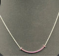 Tiffany & Co. 18K White Gold Ruby Smile Bar Necklace 18 - Coyle Fine Jewelry & Timepieces