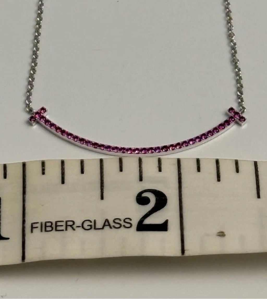 Tiffany & Co. 18K White Gold Ruby Smile Bar Necklace 18 - Coyle Fine Jewelry & Timepieces