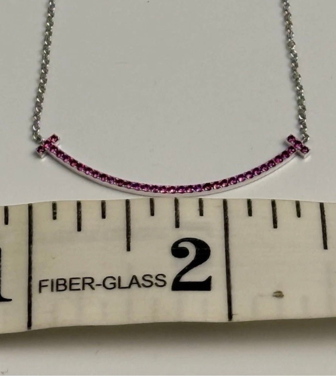 Tiffany & Co. 18K White Gold Ruby Smile Bar Necklace 18 - Coyle Fine Jewelry & Timepieces