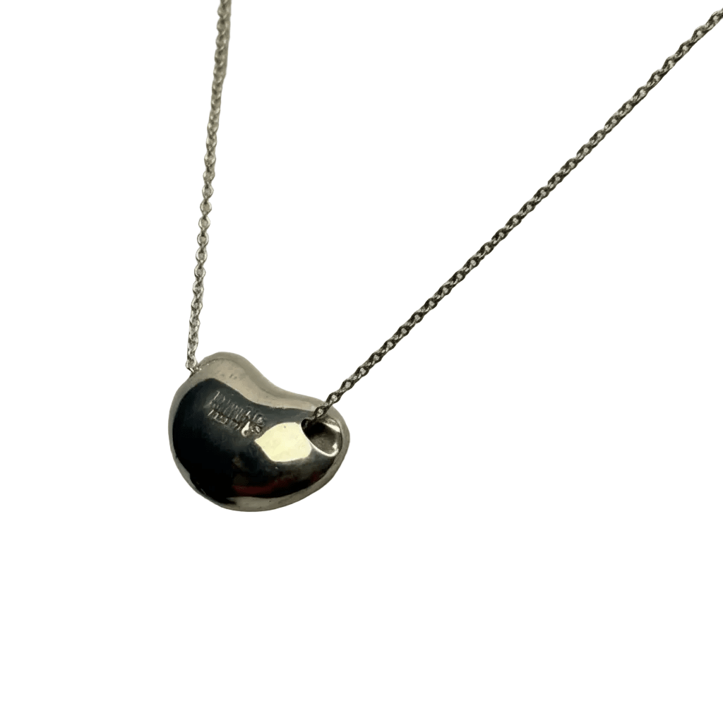 Tiffany & Co Elsa Peretti Bean Pendant Necklace Sterling Silver 16” 8g - Coyle Fine Jewelry & Timepieces