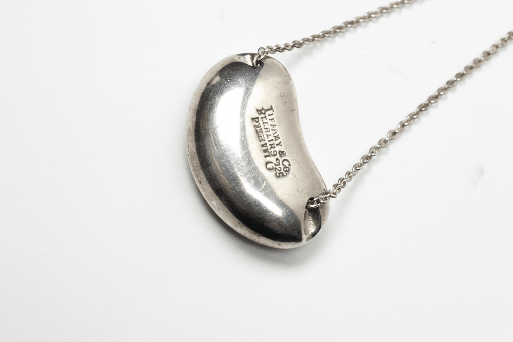 Tiffany & Co Elsa Peretti Bean Pendant Necklace Sterling Silver 16” 8g - Coyle Fine Jewelry & Timepieces