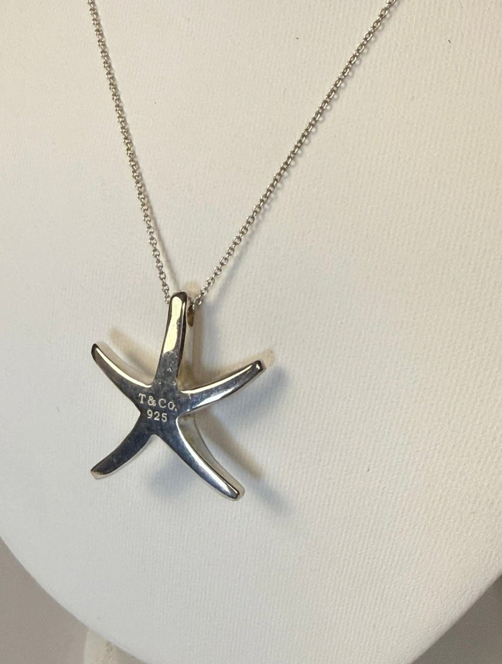 Tiffany & Co Elsa Peretti Starfish Pendant Necklace 16” Sterling Silver 925 - Coyle Fine Jewelry & Timepieces
