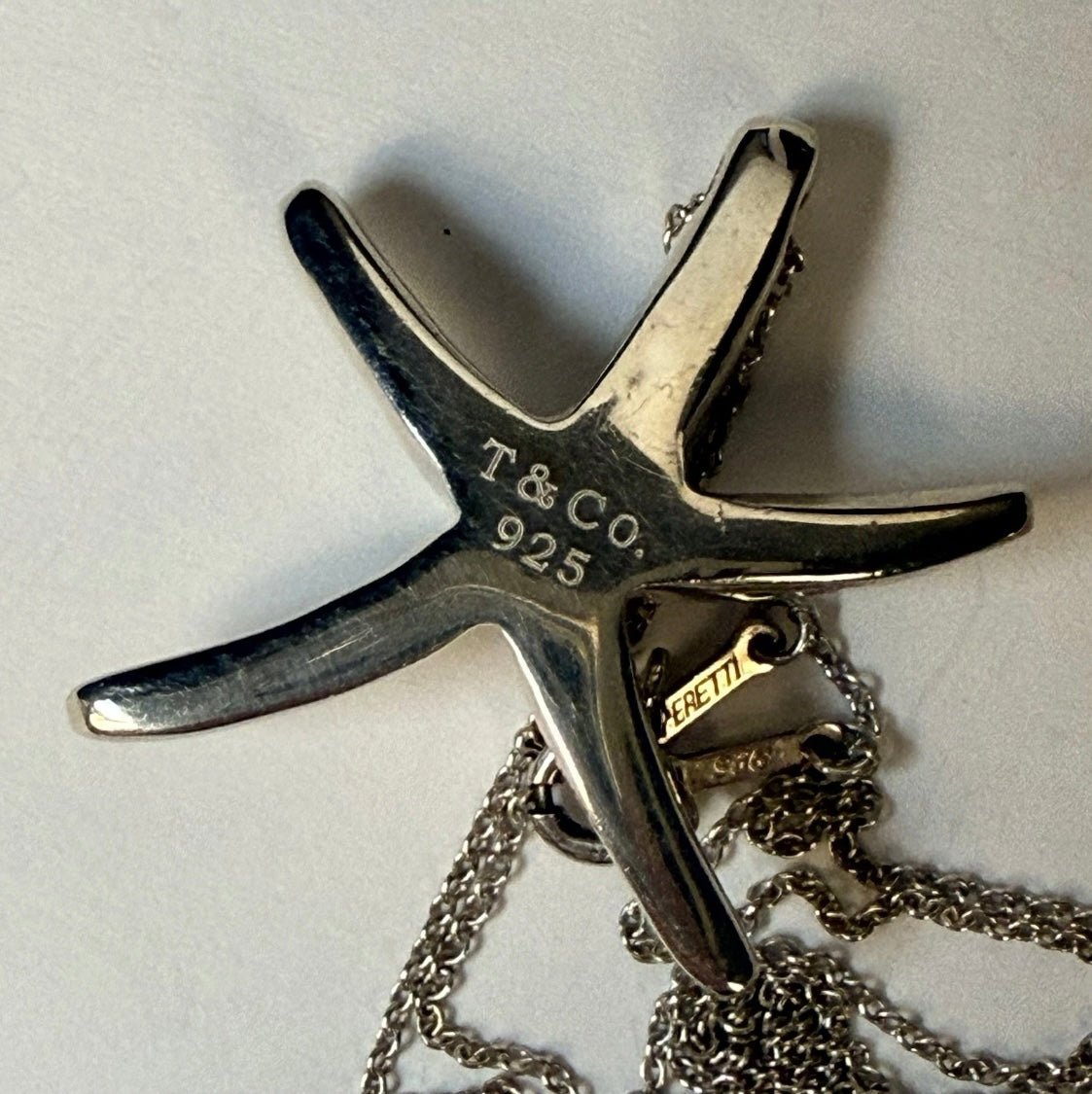 Tiffany & Co Elsa Peretti Starfish Pendant Necklace 16” Sterling Silver 925 - Coyle Fine Jewelry & Timepieces