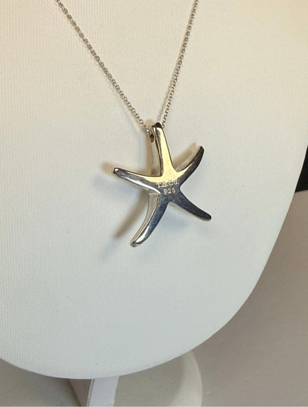 Tiffany & Co Elsa Peretti Starfish Pendant Necklace 16” Sterling Silver 925 - Coyle Fine Jewelry & Timepieces