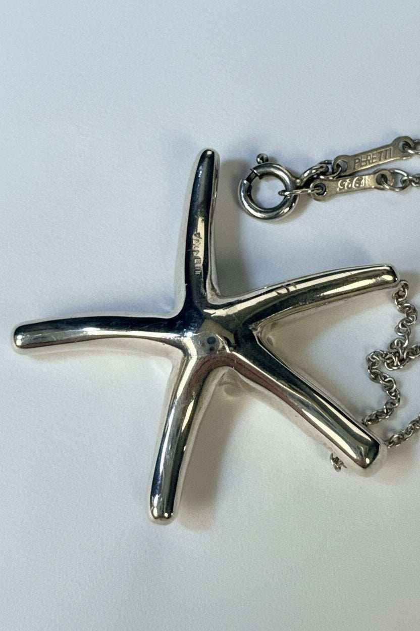 Tiffany & Co Elsa Peretti Starfish Pendant Necklace 16” Sterling Silver 925 - Coyle Fine Jewelry & Timepieces