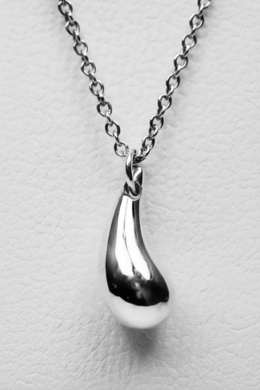 Tiffany & Co Elsa Peretti Teardrop Necklace Sterling Silver Pendant 16” 28g - Coyle Fine Jewelry & Timepieces
