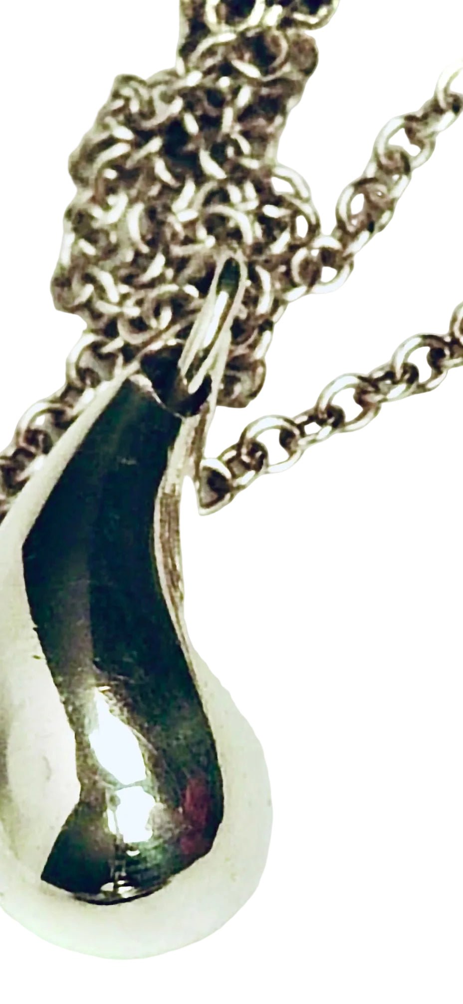 Tiffany & Co Elsa Peretti Teardrop Necklace Sterling Silver Pendant 16” 28g - Coyle Fine Jewelry & Timepieces