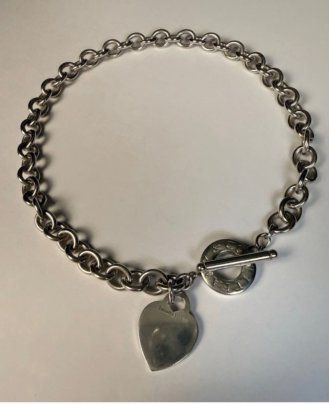 Tiffany & Co Sterling Silver Heart Tag Toggle Necklace 16in 74.1g w Pouch - Coyle Fine Jewelry & Timepieces