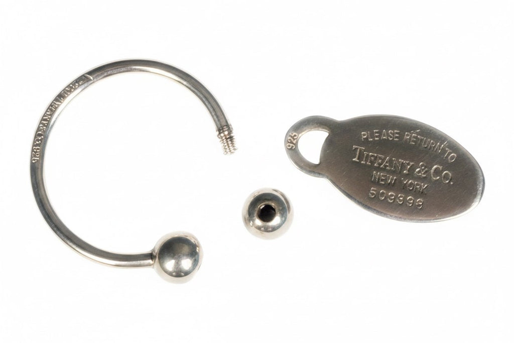 Tiffany & Co. Sterling Silver Oval Tag Key Ring Keychain | 925 Silver | 28.8g - Coyle Fine Jewelry & Timepieces