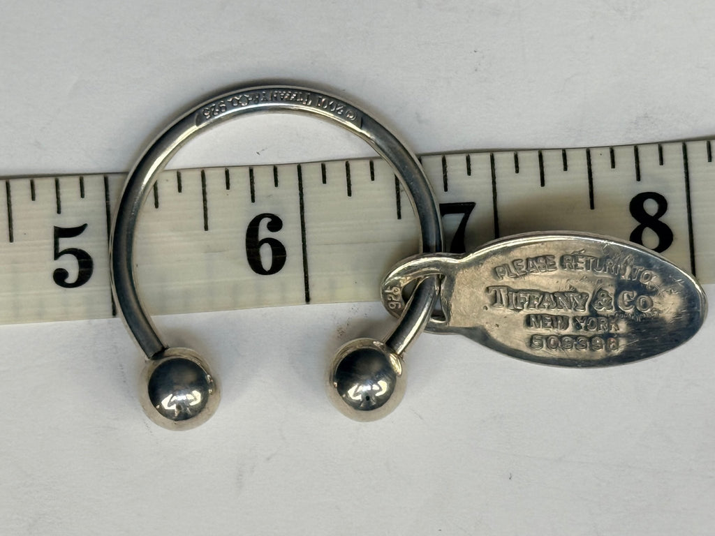 Tiffany & Co. Sterling Silver Oval Tag Key Ring Keychain | 925 Silver | 28.8g - Coyle Fine Jewelry & Timepieces