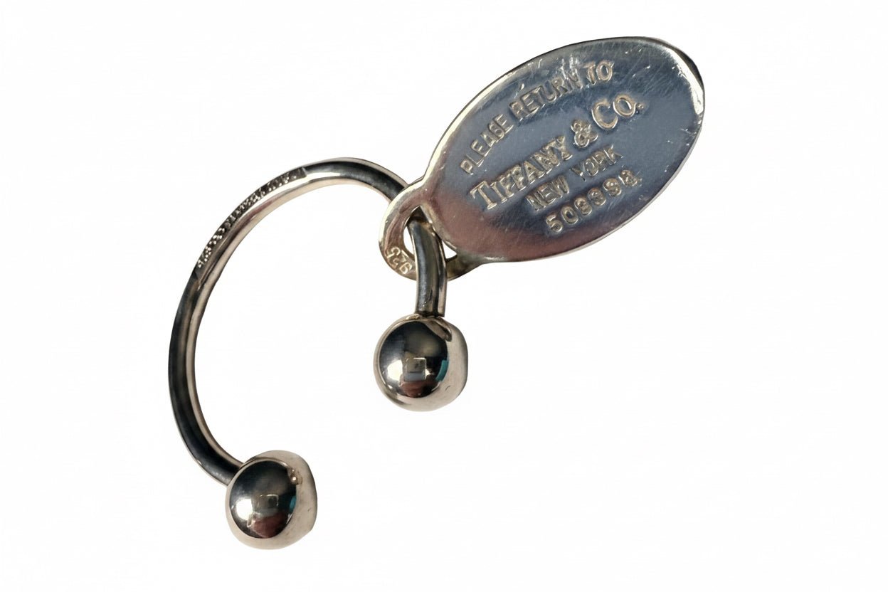 Tiffany & Co. Sterling Silver Oval Tag Key Ring Keychain | 925 Silver | 28.8g - Coyle Fine Jewelry & Timepieces