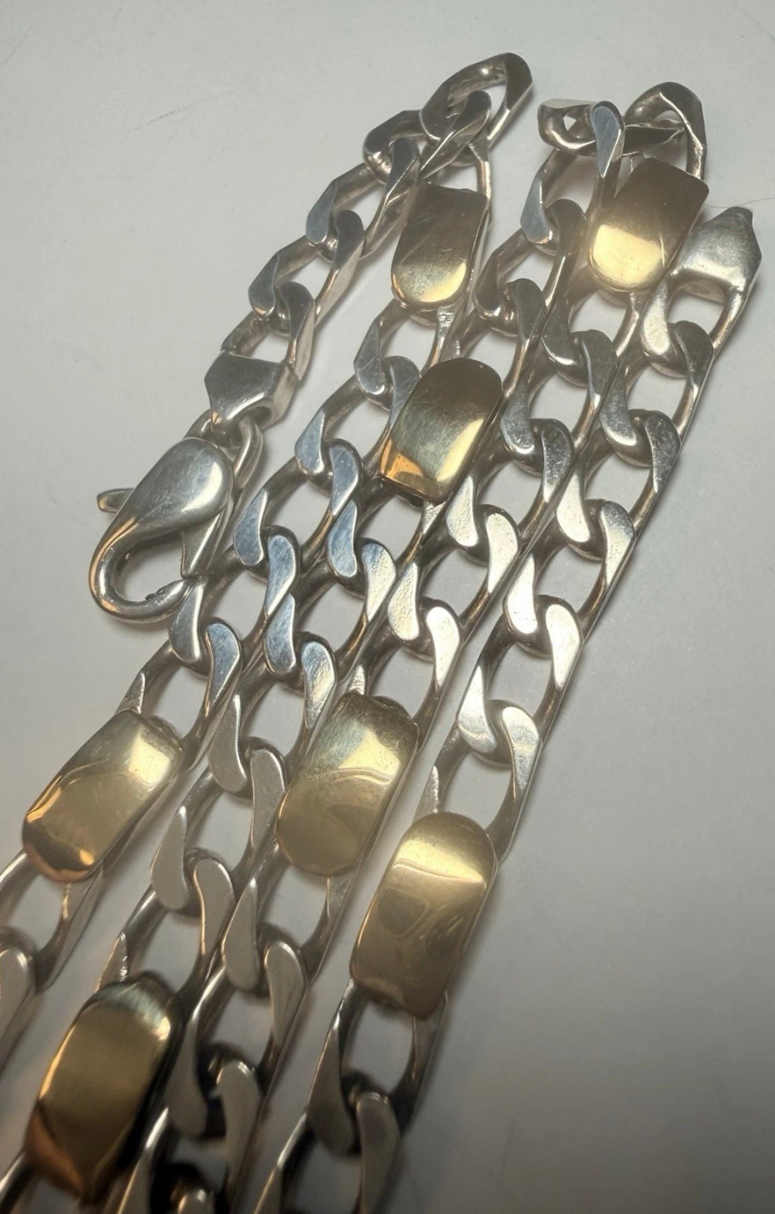 Tiffany & Co. Vintage Sterling Silver 925 & 18K Gold Figaro Link Necklace 17.5” - Coyle Fine Jewelry & Timepieces