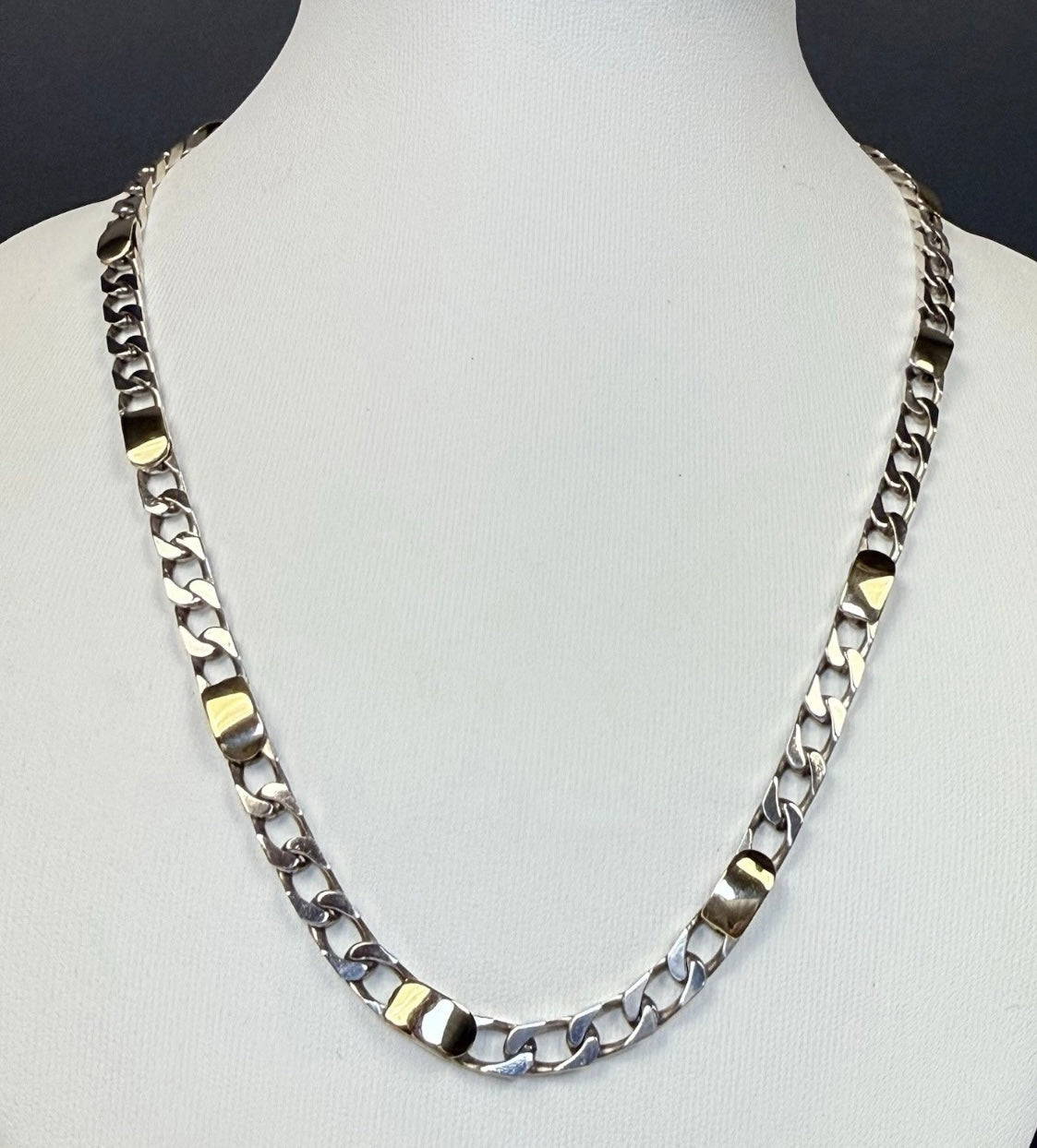 Tiffany & Co. Vintage Sterling Silver 925 & 18K Gold Figaro Link Necklace 17.5” - Coyle Fine Jewelry & Timepieces