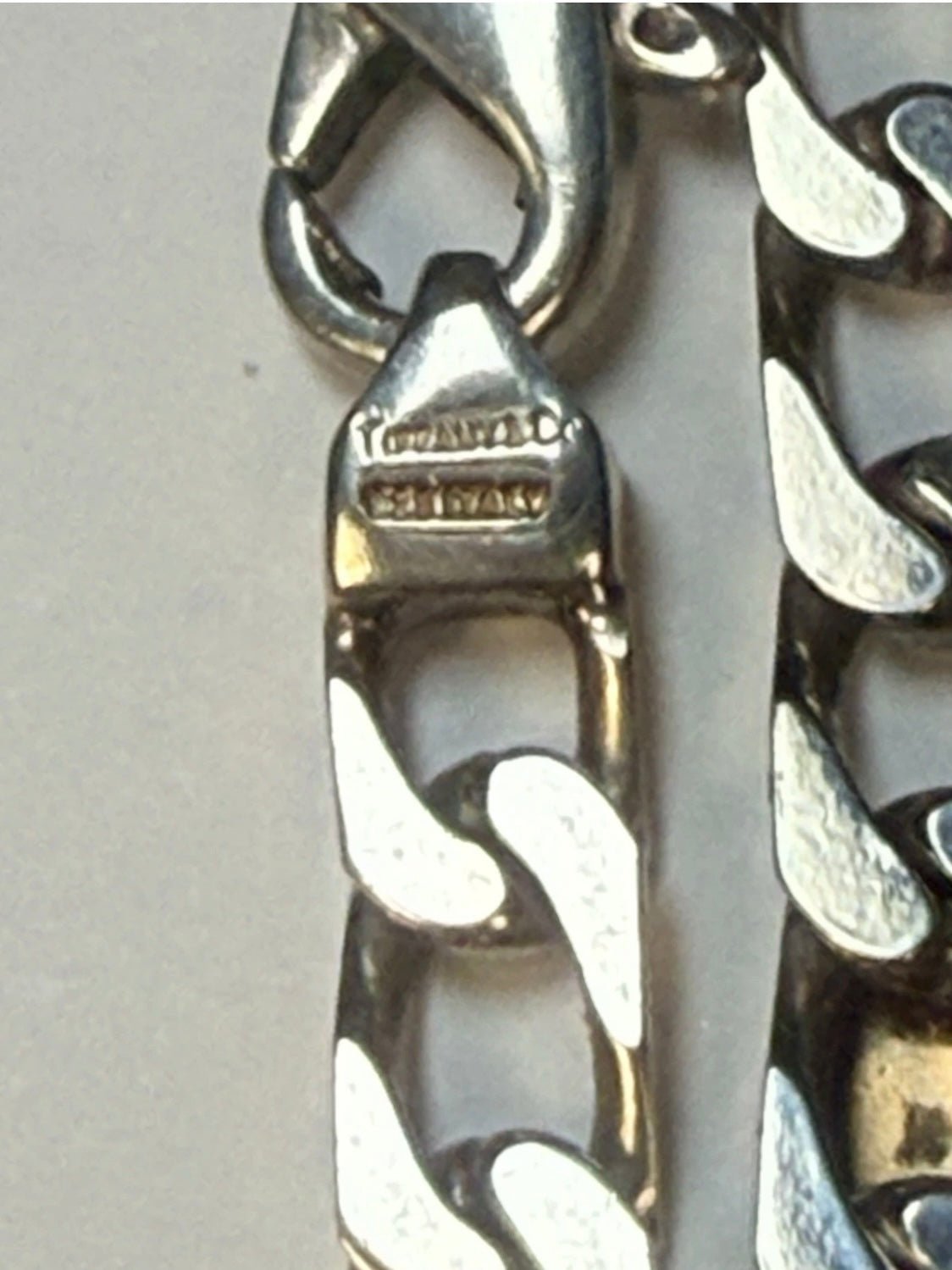 Tiffany & Co. Vintage Sterling Silver 925 & 18K Gold Figaro Link Necklace 17.5” - Coyle Fine Jewelry & Timepieces