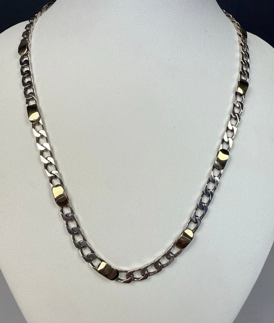 Tiffany & Co. Vintage Sterling Silver 925 & 18K Gold Figaro Link Necklace 17.5” - Coyle Fine Jewelry & Timepieces