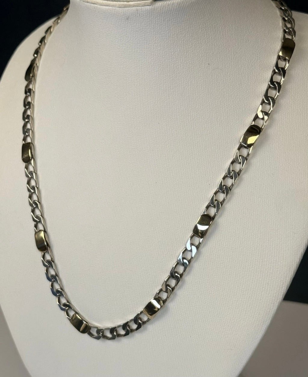 Tiffany & Co. Vintage Sterling Silver 925 & 18K Gold Figaro Link Necklace 17.5” - Coyle Fine Jewelry & Timepieces