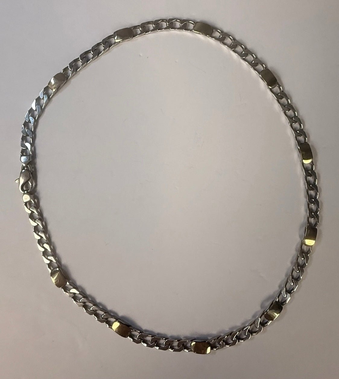Tiffany & Co. Vintage Sterling Silver 925 & 18K Gold Figaro Link Necklace 17.5” - Coyle Fine Jewelry & Timepieces