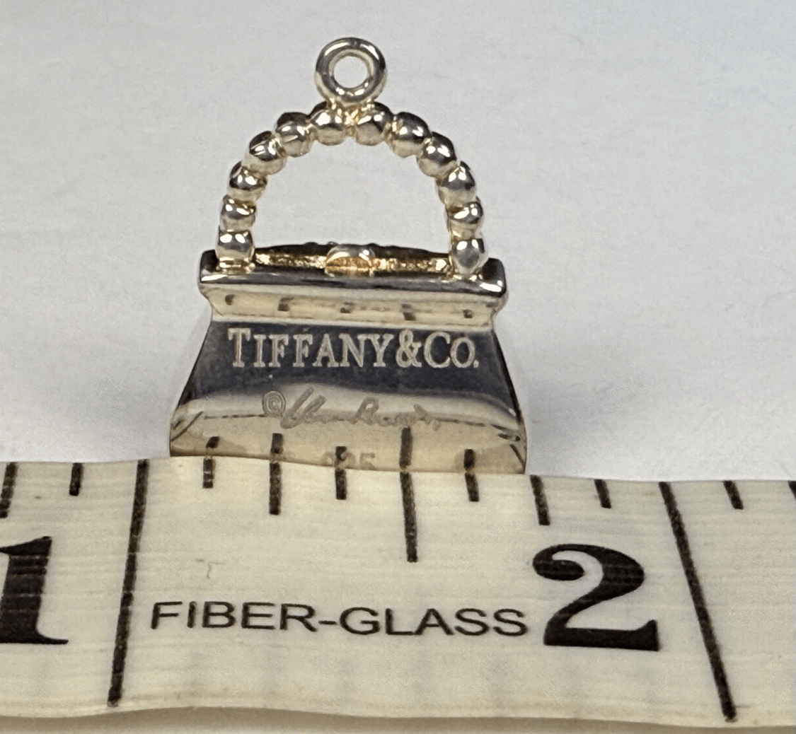 Vintage Tiffany & Co. Elsa Peretti Purse Handbag Pendant Pink Enamel Sterling Silver 8.4g - Coyle Fine Jewelry & Timepieces