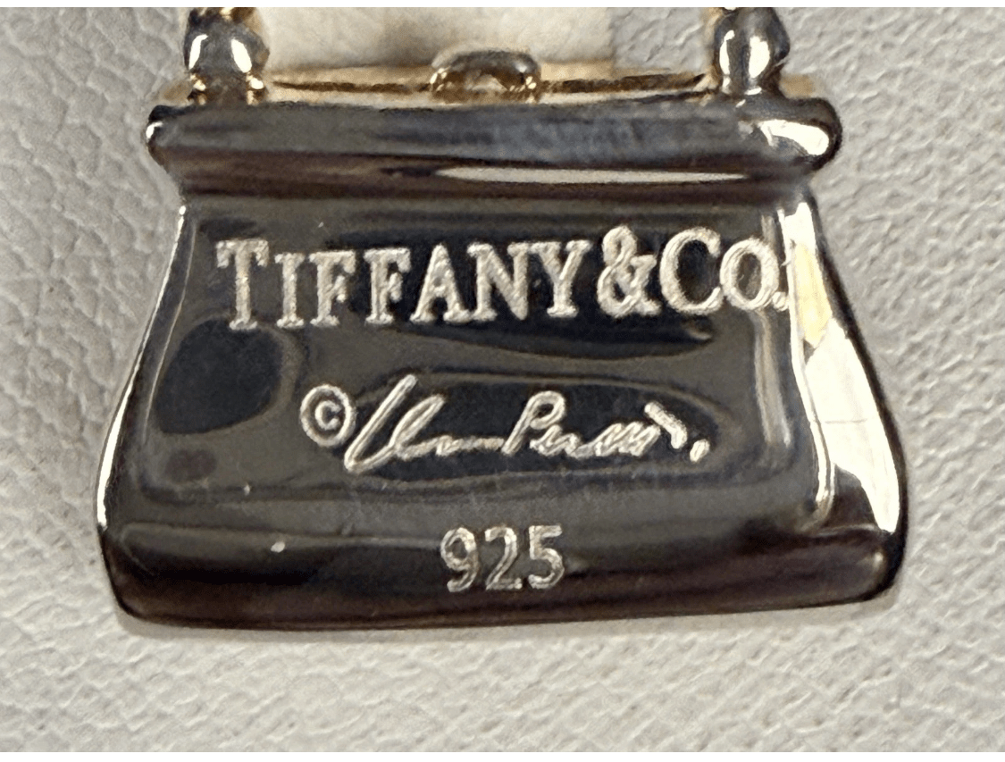 Vintage Tiffany & Co. Elsa Peretti Purse Handbag Pendant Pink Enamel Sterling Silver 8.4g - Coyle Fine Jewelry & Timepieces