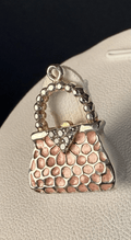 Vintage Tiffany & Co. Elsa Peretti Purse Handbag Pendant Pink Enamel Sterling Silver 8.4g - Coyle Fine Jewelry & Timepieces