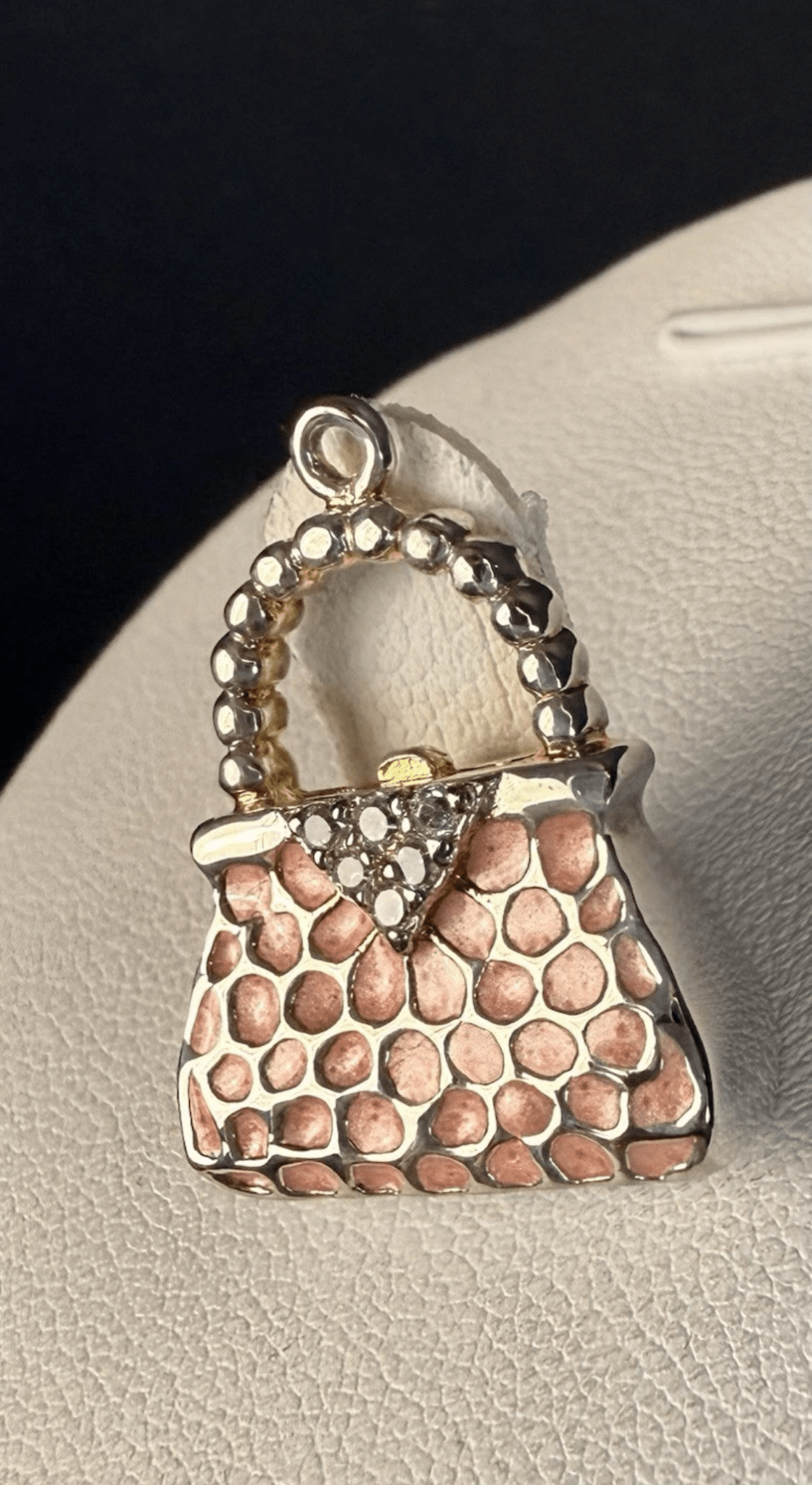 Vintage Tiffany & Co. Elsa Peretti Purse Handbag Pendant Pink Enamel Sterling Silver 8.4g - Coyle Fine Jewelry & Timepieces