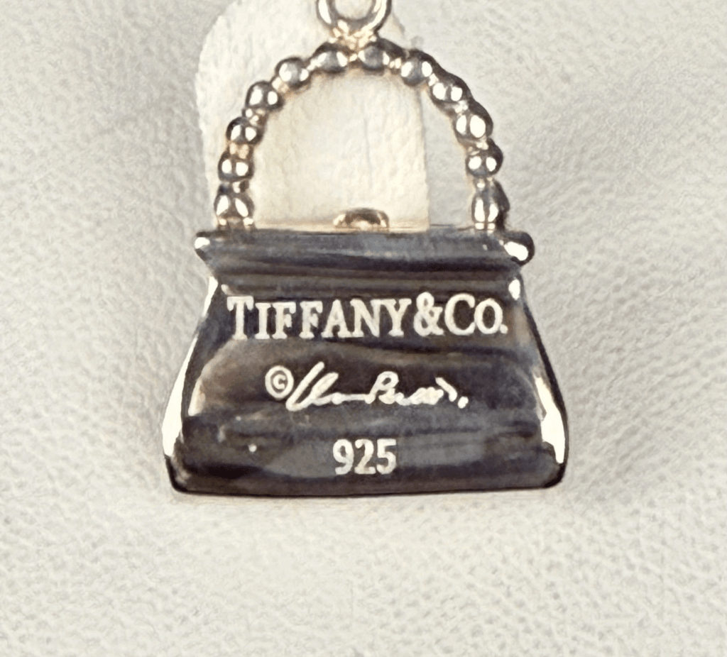 Vintage Tiffany & Co. Elsa Peretti Purse Handbag Pendant Pink Enamel Sterling Silver 8.4g - Coyle Fine Jewelry & Timepieces