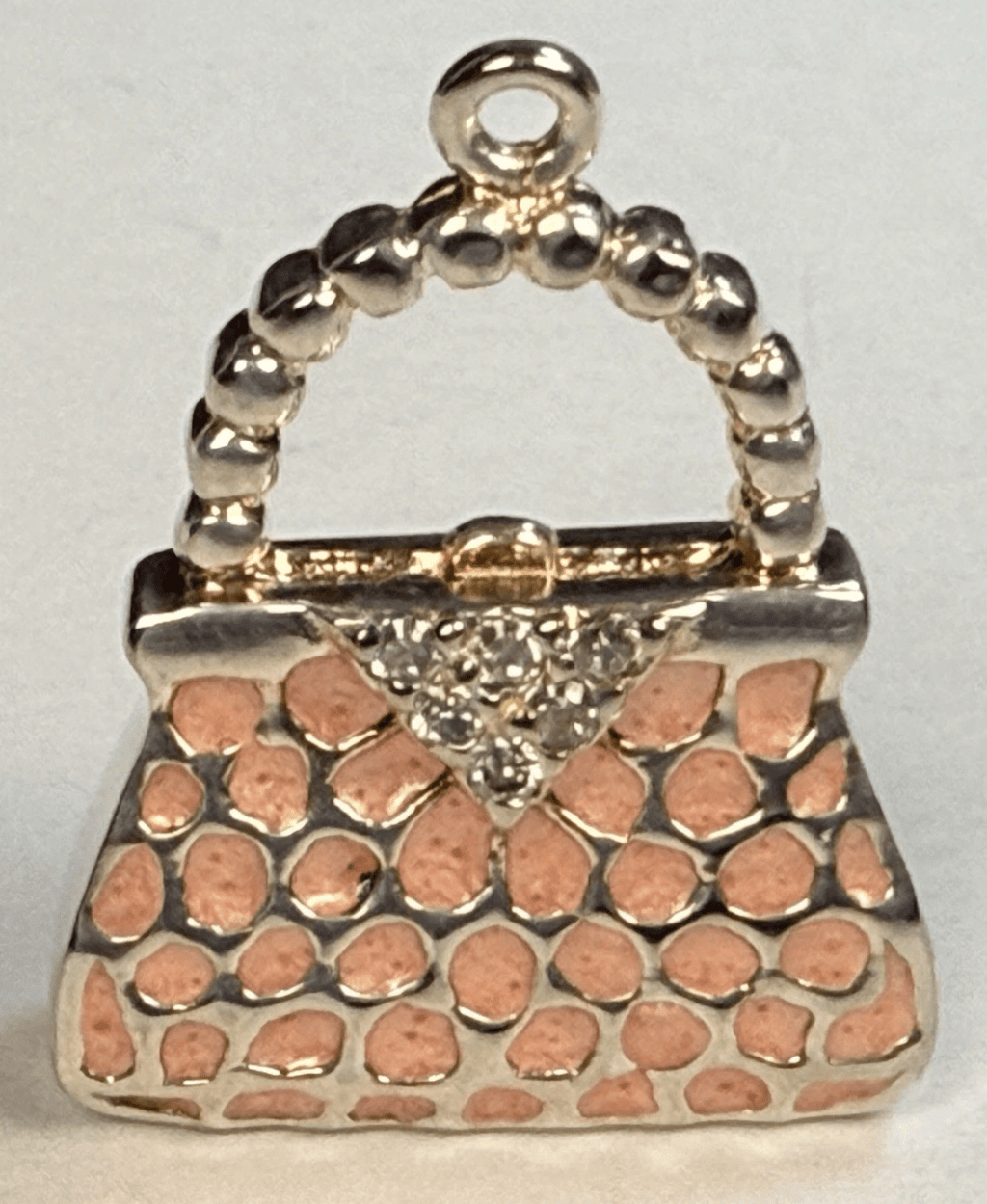 Vintage Tiffany & Co. Elsa Peretti Purse Handbag Pendant Pink Enamel Sterling Silver 8.4g - Coyle Fine Jewelry & Timepieces