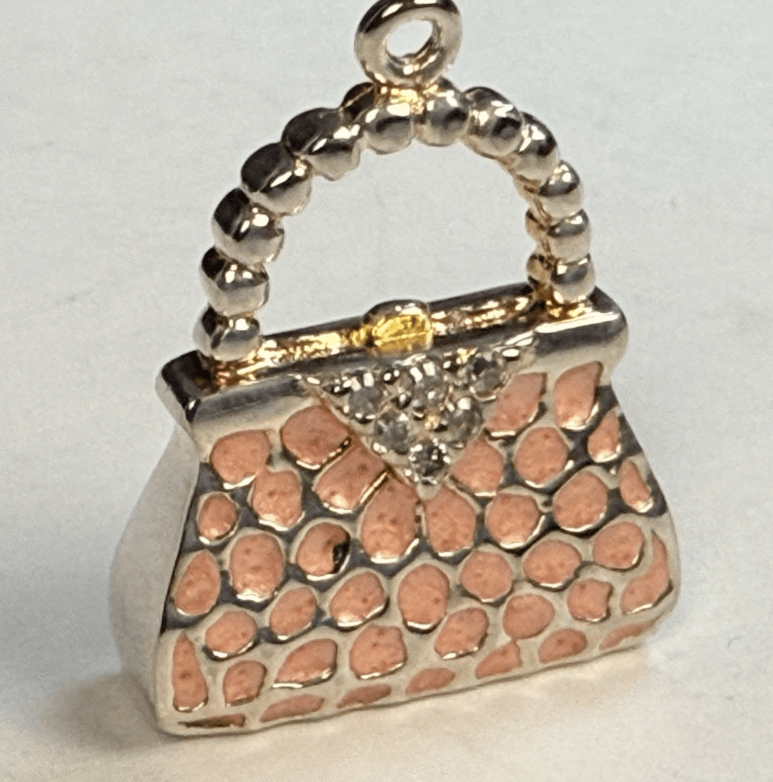 Vintage Tiffany & Co. Elsa Peretti Purse Handbag Pendant Pink Enamel Sterling Silver 8.4g - Coyle Fine Jewelry & Timepieces