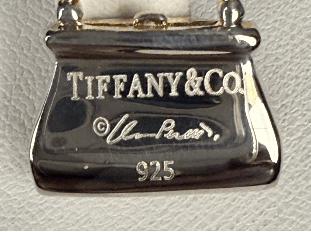 Vintage Tiffany & Co. Elsa Peretti Purse Handbag Pendant Pink Enamel Sterling Silver 8.4g - Coyle Fine Jewelry & Timepieces