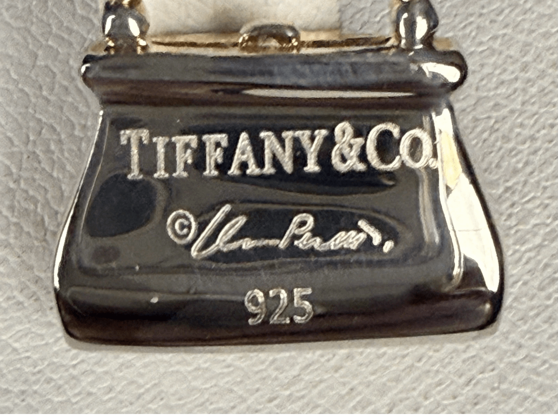 Vintage Tiffany & Co. Elsa Peretti Purse Handbag Pendant Pink Enamel Sterling Silver 8.4g - Coyle Fine Jewelry & Timepieces