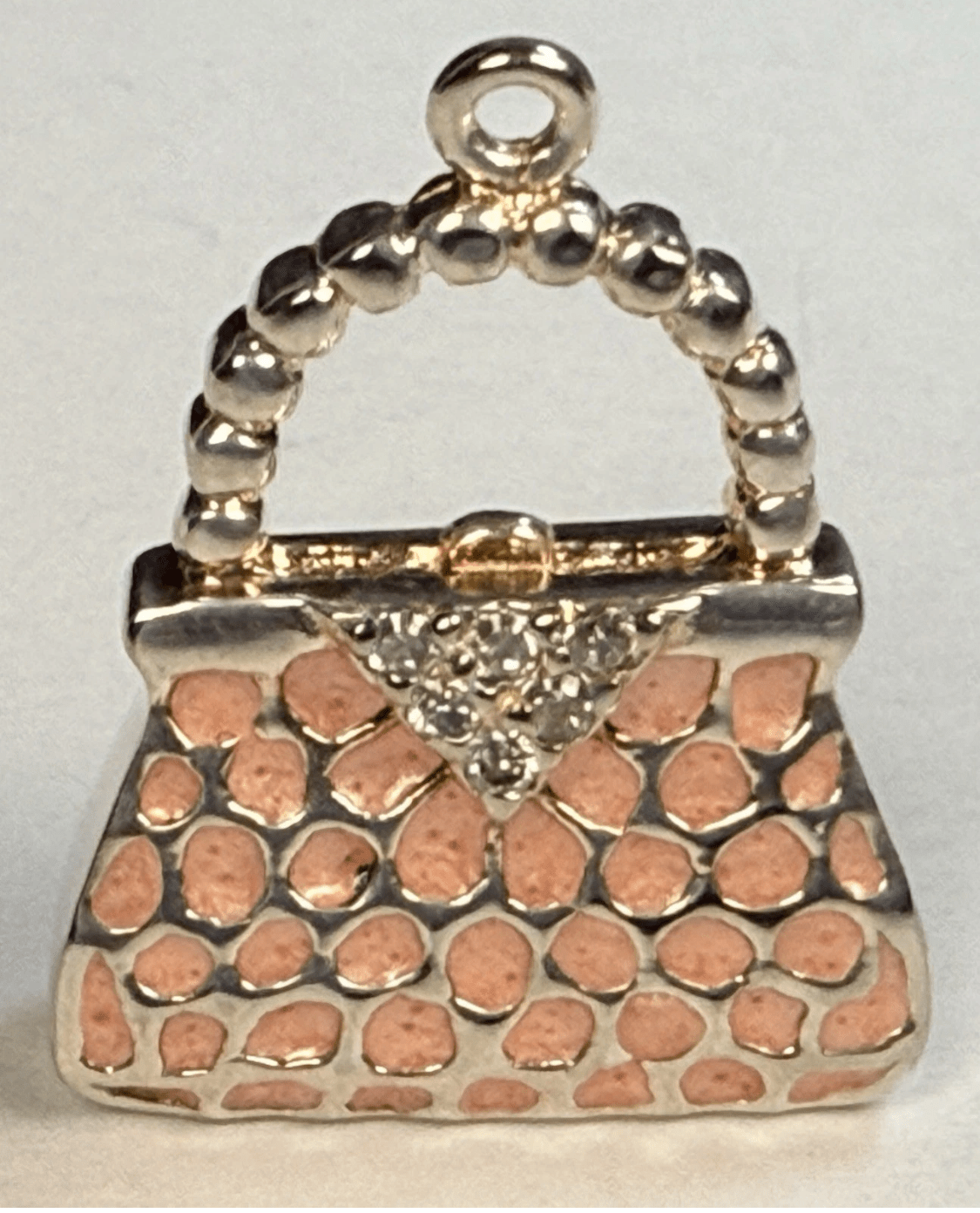 Vintage Tiffany & Co. Elsa Peretti Purse Handbag Pendant Pink Enamel Sterling Silver 8.4g - Coyle Fine Jewelry & Timepieces