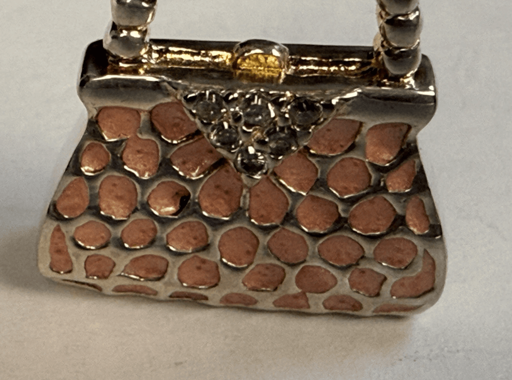 Vintage Tiffany & Co. Elsa Peretti Purse Handbag Pendant Pink Enamel Sterling Silver 8.4g - Coyle Fine Jewelry & Timepieces